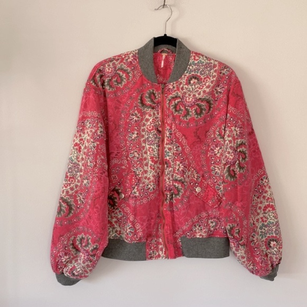 FREE PEOPLE Paisley Print Quilted Bomber Jacket - Picture 6 of 16